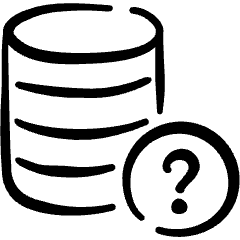 Database Question Icon from Freehand Set