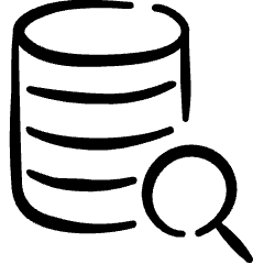 Database Search Icon from Freehand Set