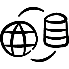 Database Server Globe Icon from Freehand Set