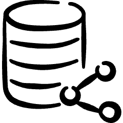 Database Share Icon from Freehand Set