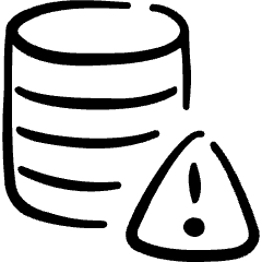 Database Warning Icon from Freehand Set