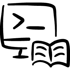 Learning Monitor Programming Book Icon from Freehand Set