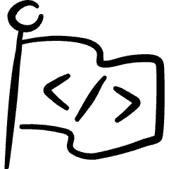 Learning Programming Flag Icon from Freehand Set