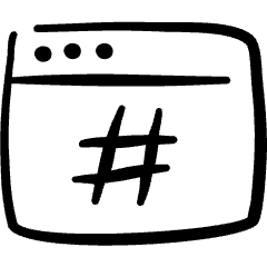 Programming Language Browser Hash Icon from Freehand Set