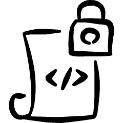 Programming Language Script Lock Icon from Freehand Set