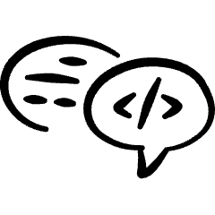 Programming Code Discussion Icon from Freehand Set