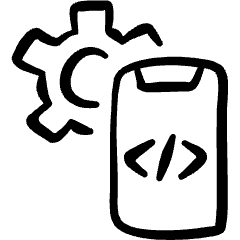 Programming Smartphone Settings Icon from Freehand Set