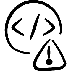 Programming Warning Icon from Freehand Set