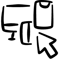Responsive Design Cursor Icon from Freehand Set