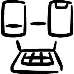 Responsive Design Laptop Phone Icon from Freehand Set