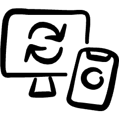 Responsive Design Monitor Phone Sync Icon from Freehand Set