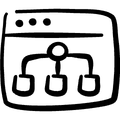 Website Development Browser Page Hierarchy Icon from Freehand Set