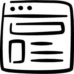 Website Development Browser Page Text Icon from Freehand Set