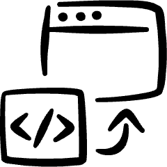 Website Development Monitor Code Send Icon from Freehand Set
