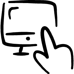 Website Development Monitor Touch Icon from Freehand Set