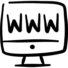 Website Development Monitor Www Web Icon from Freehand Set