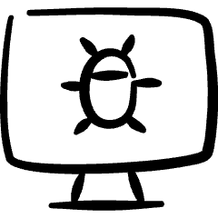 Desktop Action Monitor Bug Icon from Freehand Set