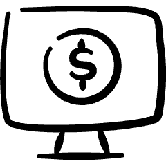 Desktop Action Monitor Cash Icon from Freehand Set