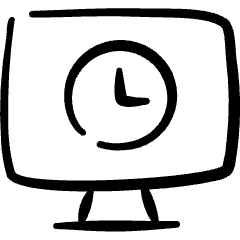 Desktop Action Monitor Clock Icon from Freehand Set