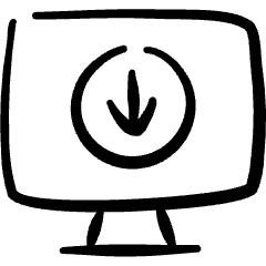 Desktop Action Monitor Download Icon from Freehand Set