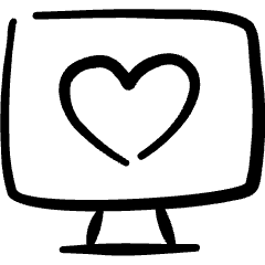 Desktop Action Monitor Favorite Heart Icon from Freehand Set