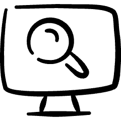 Desktop Action Monitor Find Icon from Freehand Set