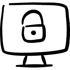 Desktop Action Monitor Lock Icon from Freehand Set