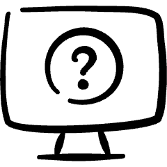 Desktop Action Monitor Question Icon from Freehand Set