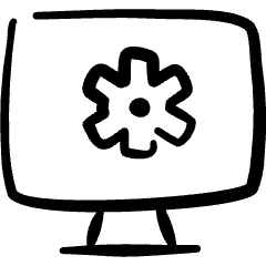 Desktop Action Monitor Settings Icon from Freehand Set
