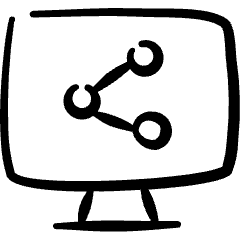 Desktop Action Monitor Share Icon from Freehand Set