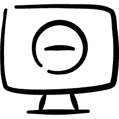 Desktop Action Monitor Subtract Icon from Freehand Set