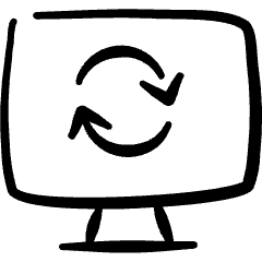Desktop Action Monitor Sync Icon from Freehand Set