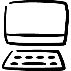 Desktop Computer Icon from Freehand Set