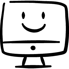Desktop Monitor Smiley Icon from Freehand Set