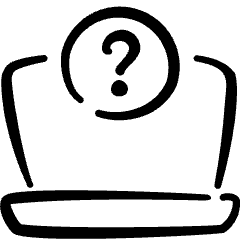 Laptop Action Question Icon from Freehand Set