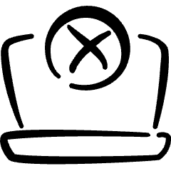 Laptop Action Remove Icon from Freehand Set