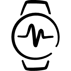 Smart Watch Circle Graph Line Icon from Freehand Set