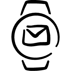 Smart Watch Circle Mail Icon from Freehand Set