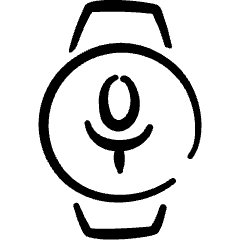 Smart Watch Circle Microphone Icon from Freehand Set