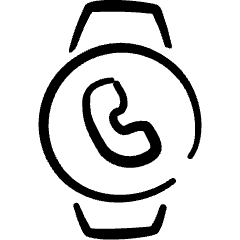 Smart Watch Circle Missed Call Icon from Freehand Set