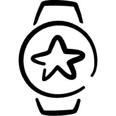 Smart Watch Circle Star Icon from Freehand Set