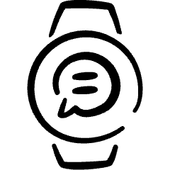 Smart Watch Circle Text Icon from Freehand Set