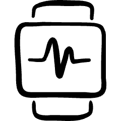 Smart Watch Square Graph Line Icon from Freehand Set