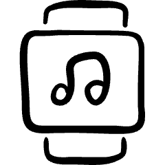 Smart Watch Square Music Icon from Freehand Set