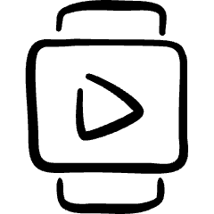 Smart Watch Square Play Icon from Freehand Set