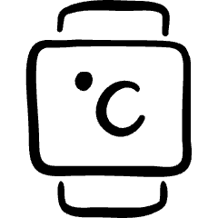 Smart Watch Square Temperature Icon from Freehand Set