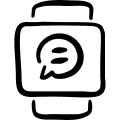Smart Watch Square Text Icon from Freehand Set