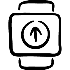 Smart Watch Square Upload Icon from Freehand Set