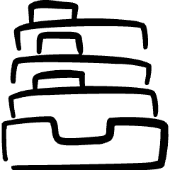 Archive Folder Stack Icon from Freehand Set