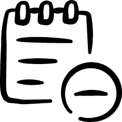 Notes Subtract Icon from Freehand Set